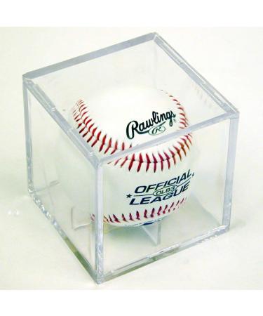 SAFTGARD SUPPLIES Baseball Square Cube Holder Display CASE with Stand