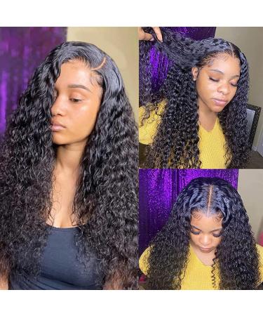 Deep Wave 360 Lace Front Human Hair Wig 20 Inch | Pre Plucked, HD Transparent Lace, 150% Density | Natural Black for Black Women - Buy Online on GoSupps.com