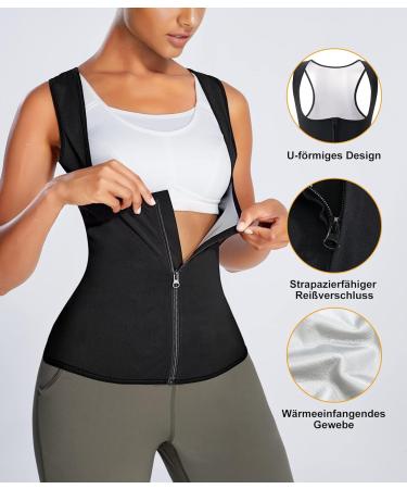 Shop Bingrong Women's Sauna Effect Suit | Thermo Tank Top & Body Shaper for Ultimate Sweat | Fitness Sauna Vest Black - Buy Online on GoSupps.com