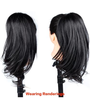 Hair Bun Ponytail Hair Extensions Brazilian Human Hair 12-18 Inch Tail Warped Ponytail Wig with Drawstring Ponytail Barrette Hair Extension Hair Piece (Size : 14inch 100g) - Buy Online on GoSupps.com