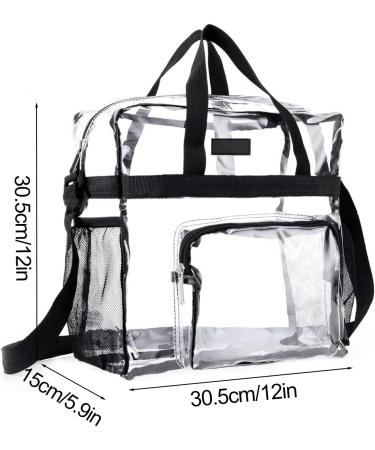 Transparent Pocket Bag | 30x30x15cm Zip Bag for Stadium Library Airport and Beach - Buy Online on GoSupps.com