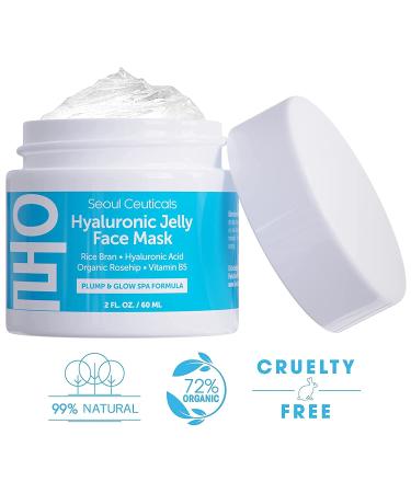 Korean Hyaluronic Acid Jelly Mask | Rice Bran + Rosehip + Vitamin B5 | Anti-Aging K Beauty Spa Mask for Glowing Skin - Buy Online on GoSupps.com