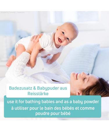 Organic Natural Baby Bath Additive | Talc-Free with Rice Strength Quince & Mallow Extracts - 100% Gentle & Perfumed for Children - Buy Online on GoSupps.com