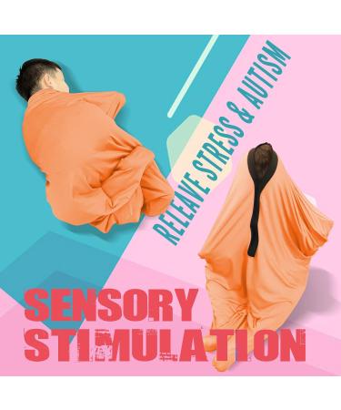 SZSMART Sensory Body Sock for Kids 40"x27" Full-Body Wrap Stretchy Body Sox to Relieve Stress for Children with Autism Anxiet (Orange S/89-112cm) S/89-112cm Orange - Buy Online on GoSupps.com