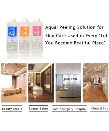 Eget AS1 SA2 AO3 Aqua Peeling Solution 400mlx3 - Premium Salon Hydrafacial Dermabrasion Serum for Small Bubble Skin Care Facial Mask Machine with 4 Pimple Pins - Buy Online on GoSupps.com