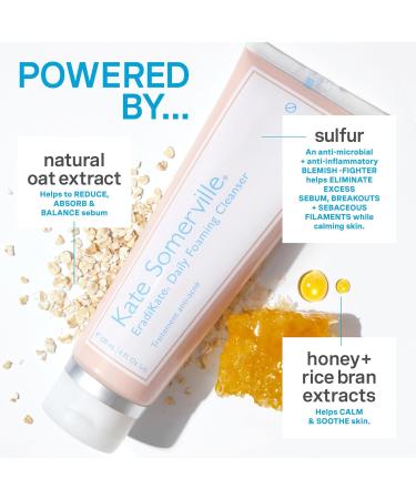 Kate Somerville EradiKate Daily Foaming Cleanser Blemish Treatment Clinically Formulated Blemish Face Wash Balances Skin and Cleans Pores 120ml - Buy Online on GoSupps.com