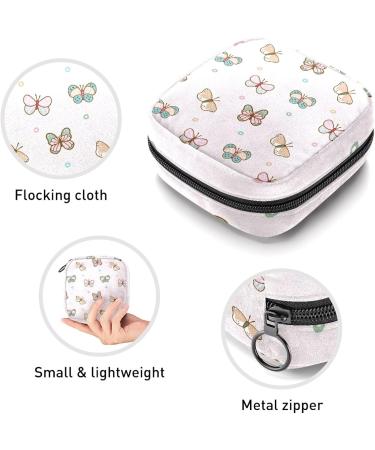 Portable Butterfly Print Sanitary Napkin Storage Bag for Women - Multicolor Period Pouch - Buy Online on GoSupps.com