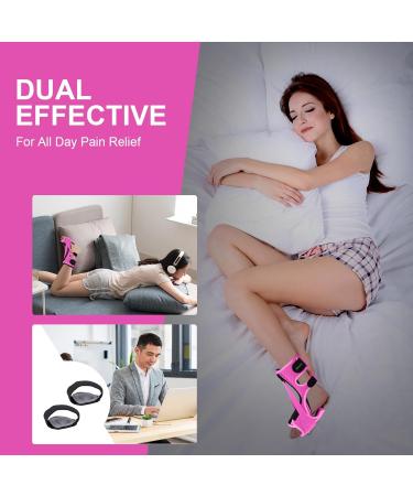 Plantar Fasciitis Night Splint | Heel Pain Relief for Men & Women | Arch Support Brace for Achilles Tendonitis & Foot Drop - Pink - Buy Online on GoSupps.com