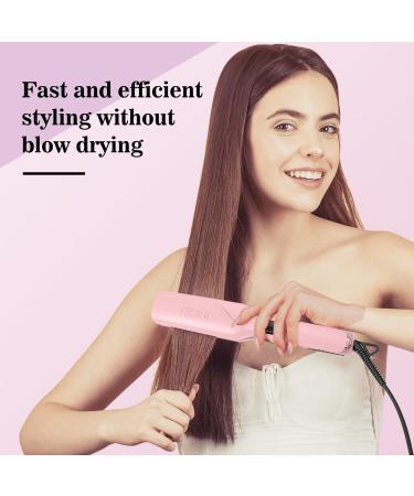 Premium 1.75 Inch Titanium Ceramic Hair Straightener - Dual Voltage Flat Iron for All Hair Types Fast Styling - Buy Online on GoSupps.com