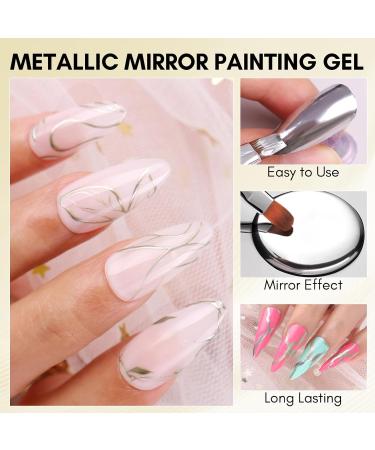 Makartt Chrome Gel Nail Polish Set-Metallic Gel Nail Polish Silver and Gold 3D Metal Painting Gel for Nail Art Soak off UV/LED Glossy Mirror Effect Nail Glue Gel for Home Salon DIY Manicure 2 * 8ml Gold&silver-8ml Mirror Shine Gel - Buy Online on GoSupps.com