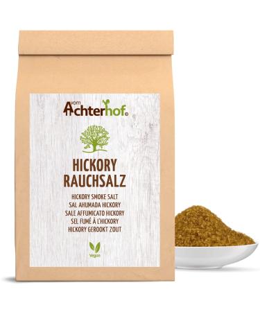 Hickory smoke salt 500g |With exquisite smoke aroma |American Barbecue Salz |Ideal for sauces marinades or for the preparation of roasts or grilled meat |from the Achterhof 500 g (1 Pack) - Buy Online on GoSupps.com