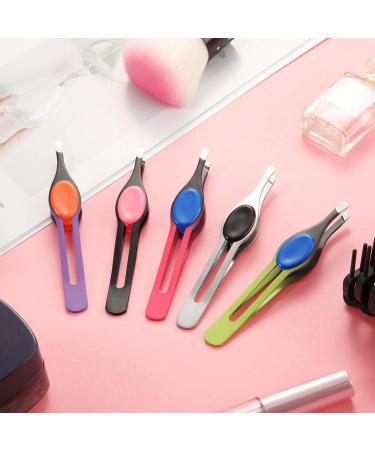 Chumia 5-Piece Non-Slip Grip Tweezer Set - Stainless Steel Precision Tweezers for Hair Removal and Shaping - Colorful Rubber Grip - Blackhead and Splinter Remover - Buy Online on GoSupps.com