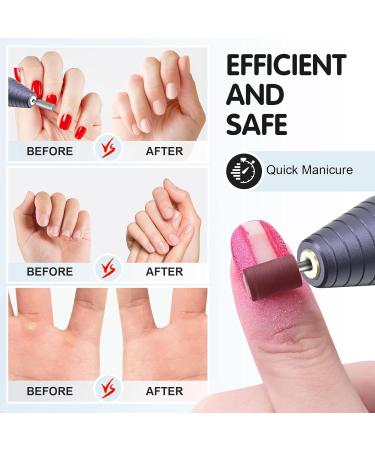 Portable Electric Nail Drill with Metal File - USB Efile for Acrylic & Gel Nails - Home Salon Manicure Pedicure - Grey - Buy Online on GoSupps.com