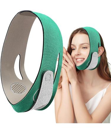 V Shaped Face Masque for Sagging - Breathable Elastic Double Chin Lift Bandage V Lines Face Lifting Strap Hook and Loop Chin and Cheek Lifting Bandage for V Face Lift Green - Buy Online on GoSupps.com