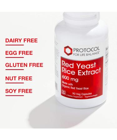 Protocol Red Yeast Rice Extract 600mg - 90 Veg Caps - Traditional Herbalism - Buy Online on GoSupps.com