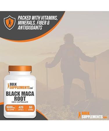 BULKSUPPLEMENTS-COM Black Maca Root Capsules - Black Maca Root Supplement Black Maca for Women & Men Black Maca Capsules - 7 Capsules per Serving (5000mg) 420 Veg Capsules - Buy Online on GoSupps.com