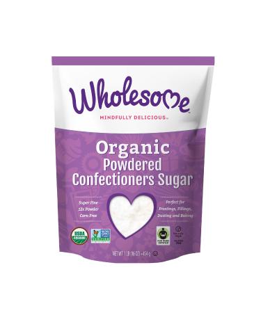 Wholesome Sweeteners Organic Powdered Sugar, 16 oz Organic Powdered Sugar 1 Pound (Pack of 1)