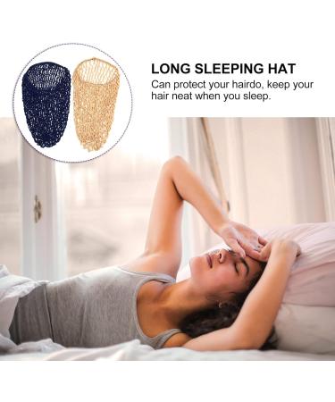 Beaupretty 2PC Crocheted Hair Snood - Long Hair Sleeping Cap & Hair Protection Night Hats (Royal Blue & Pink Marine Khaki) | Handcrafted Quality - Buy Online on GoSupps.com