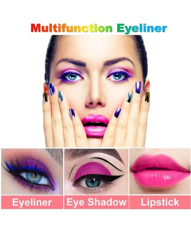 12 Colors Matte Liquid Eyeliner Set - Long Lasting Waterproof Eye Liner Pen - Colored Eyeliner Pencil for Bright and Colorful Look - Buy Online on GoSupps.com