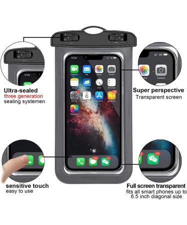 6 Pack Universal Waterproof Phone Pouch - Large IPX8 Dry Bag for iPhone and Samsung - Multicolor - Buy Online on GoSupps.com