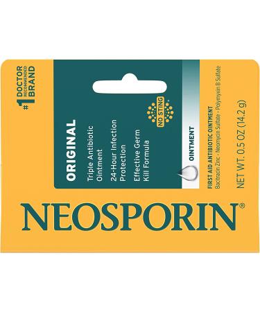 Neosporin Antibiotic Ointment with Bacitracin Zinc for Wound Care - 0.5 oz - Buy Online on GoSupps.com
