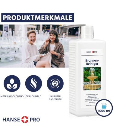 Hanse Pro Brunnen Cleaner - 4 x 1000 ml | Effective Water Care | Keeps Water Fresh & Clear | Prevents Algae Bacteria & Lime - Buy Online on GoSupps.com