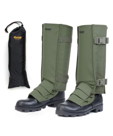 Razer Snake gaiters for hiking hunting snake bite protection for legs with a carrying bag hard -wearing adjustable light flexible design suitable for men women - laboratory tested in the USA Braunoliv