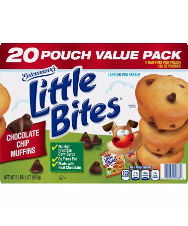 Entenmann's Little Bites Chocolate Chip Muffins - No High Fructose Corn Syrup - Moist and Delicious Snack - 20 Pack - 1 Box - Buy Online on GoSupps.com