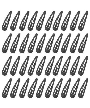 Stadux 40 Pcs Metal Snap Hair Clips Black 2 Inch Barrettes for Women Toddler Girls Hair Accessories