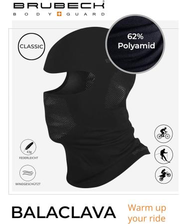 Brubeck Storm Hood for Ladies & Men | Balaclava & Ski Mask | Wind & Motorcycle Face Mask Black S-M - Best for Outdoor Sports - Buy Online on GoSupps.com