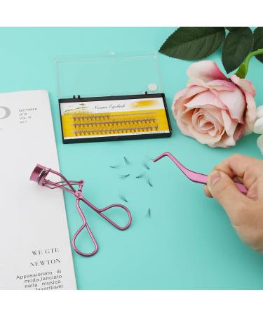 Lash Curler Tweezers Set 2 in 1 Stainless Steel Eyelash Tweezers with Eyelashes Curler Eyelash Applicator Tool for Women Girls Makeup Beginner & Makeup Artist (Pink) - Buy Online on GoSupps.com