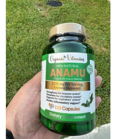 Organic Anamu Vitamins 1250mg - 100% Grown Petiveria Allicea - Guinea Hen Weed Vitamisan - 120 Capsules - Buy Online on GoSupps.com