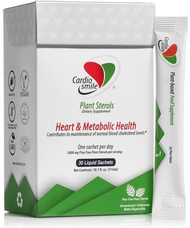 Cardiosmile 2000mg Plant Sterols Supports Healthy Cholesterol Levels with 1400mg beta-Sitosterol for Heart & Metabolic Health Support, 30 Day Supply in Single Use Liquid Packets