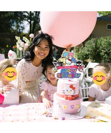 Kitty Birthday Party Cake Topper 37Pcs Hello Cat Kitty-themed Birthday Party Supplies Cupcake Decorations for Kids - Buy Online on GoSupps.com