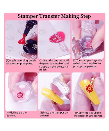 LIZIF Nail Stamping Plate Kit - Nail Stamper with 8 Art Stamp Plates, 2 Scrapers, DIY Nail Art Template - Buy Online on GoSupps.com