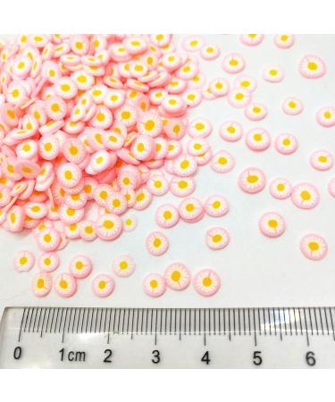 20G/Lot 5Mm White Flower with Green Leaf Polymer Clay for DIY Fruit Clay Slices Charms Colorful Fake Fruit Resin Polymer Clay Nail Art Decoration for Slime Pink Daisy 5mm - Buy Online on GoSupps.com