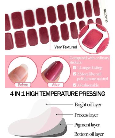 EBANKU 20 PCS Semi Cured Gel Nail Strips - Full Wraps Adhesive Stickers with Nail File - UV/LED Lamp Required - #9 - Buy Online on GoSupps.com