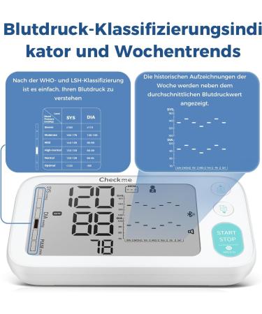 Checkme BP3 Blood Pressure Monitor - Clinically Validated 250 Data Memory Dual Display Arrhythmia Detection Ideal for Diabetics & Pregnant - International Shipping - Buy Online on GoSupps.com