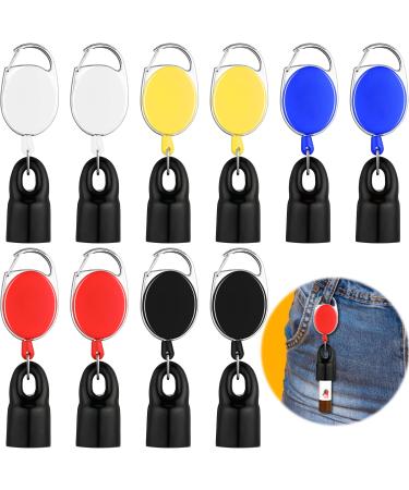 Demissle 10 Pcs Retractable Lip Balm Holder Clip on Lip Gloss Keychain Holder Pouch Assorted Colors Lipstick Key Chain Holder with Swivel Clip  Black  White  Red  Blue  Yellow