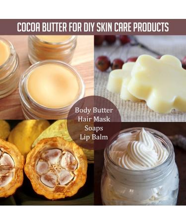 Raw Pure Unrefined Cocoa Butter 8oz - Ideal for DIY Body Butters, Soaps, Lotions & Lip Balm - Great for Stretch Marks & Acne Spots - Hard/Solid Texture - Natural Cacao Scent - Buy Online on GoSupps.com