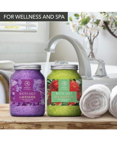 Buy Bath Sea Salt Set 2x46Oz - Lavender & Eucalyptus Aromatherapy - Natural Essential Oils for Relaxation & Spa Care - Buy Online on GoSupps.com