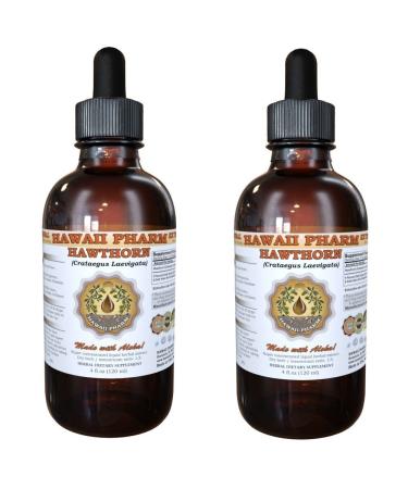 Hawthorn Liquid Extract Hawthorn (Crataegus Laevigata) Leaf and Flower Powder Tincture Supplement 2x4 oz 4 Fl Oz (Pack of 2)