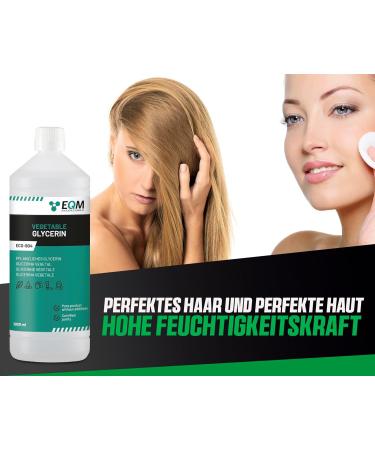 EQM Soluciones Qu micas Eco-904 | 1L 99.5% Pure Vegetable Glycerin | 100% Natural Moisturizer for Hair & Skin | Ideal for Soaps Shampoos & Creams - Buy Online on GoSupps.com