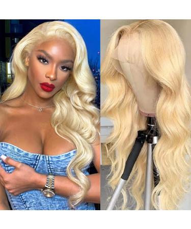 AGIWAT Blonde Lace Front Wigs Human Hair 13x4 Body Wave 613 HD Transparent Lace Front Wig Human Hair Pre Plucked with Baby Hair 150% Density Brazilian Virgin Lace Frontal Wigs 20 inch 20 Inch Blonde Body Wave Lace Front Wi…