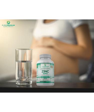 PurePremium Zinc 50mg Supplement - Antioxidant Formula with Zinc Oxide/Citrate - Non-GMO Immune Support for Men & Women - 100 Tablets - Buy Online on GoSupps.com