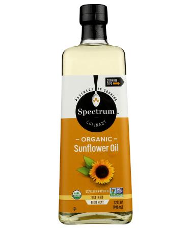 Spectrum Naturals Organic Hi Heat Sunflower Oil, 32 Ounce