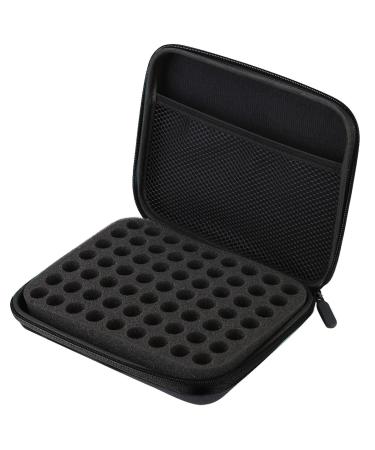 Sac de Rangement Portable pour huiles essentielles 63 emplacements Coque Rigide r sistaux Chocs Support d'huiles de Voyage tui de Rangement Robuste avec poign e pour () Noir