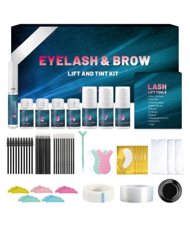 Lash Lift Kit & Brow Lamination Kit 4 IN 1 Eyebrow Lamination Kit with Black Professional Eyelash Lifting Kit Eyelash Perm Kit with All Tools Lasts for 8 Weeks Easy to Use for Home Salon