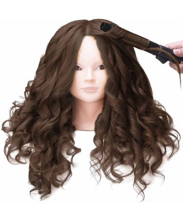 26''-28'' Long Hair Mannequin Head with Real Hair 60% - Cosmetology Doll for Hairdresser Practice - Straight Hair with 7 Tools - Stable Clamp Stand - 26inch No Makeup 4 - Buy Online on GoSupps.com