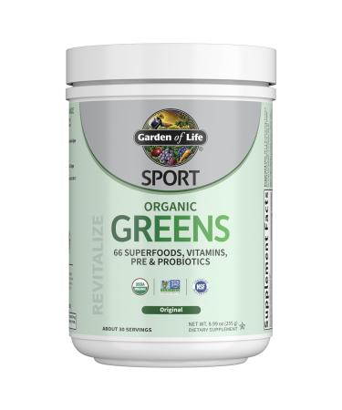 Garden of Life Sport Greens+ Original Superfoods Powder for Women and Men Unflavored Dietary Supplement 30 Servings